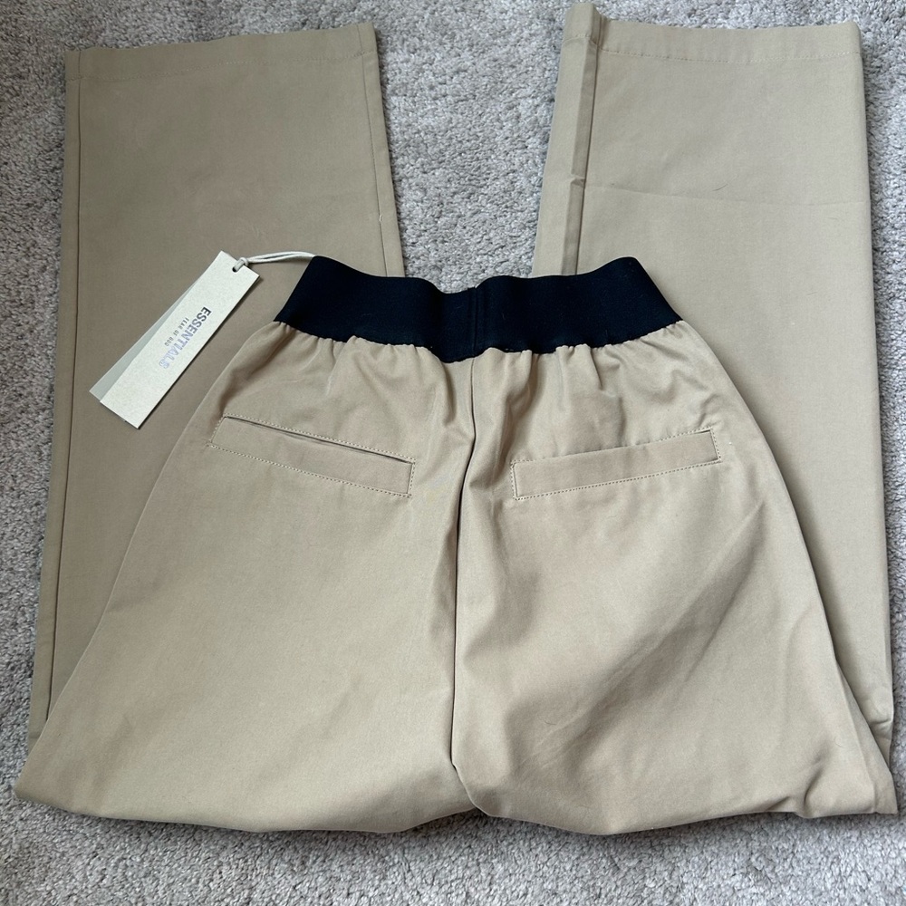 Tan Elastic Waist Trousers